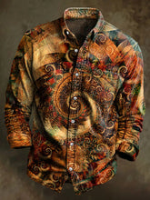 Herren Graffiti Kunstdruck Lässiges Langarm-Hemd